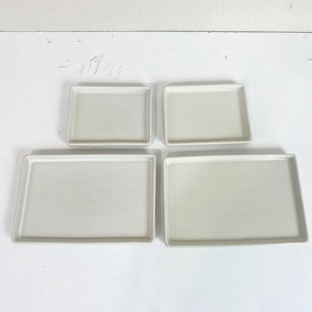 Pottery Barn Rectangle Mason Stoneware Plates Set Of 4